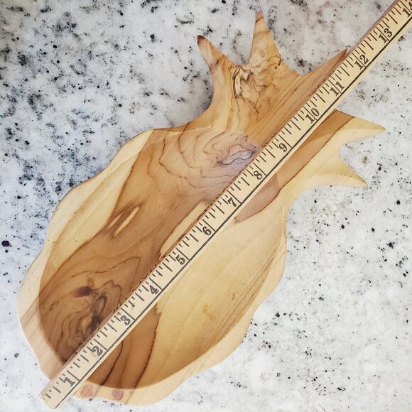 Wooden Carved Pineapple Dish Tray Bowl - Picture 4 of 6